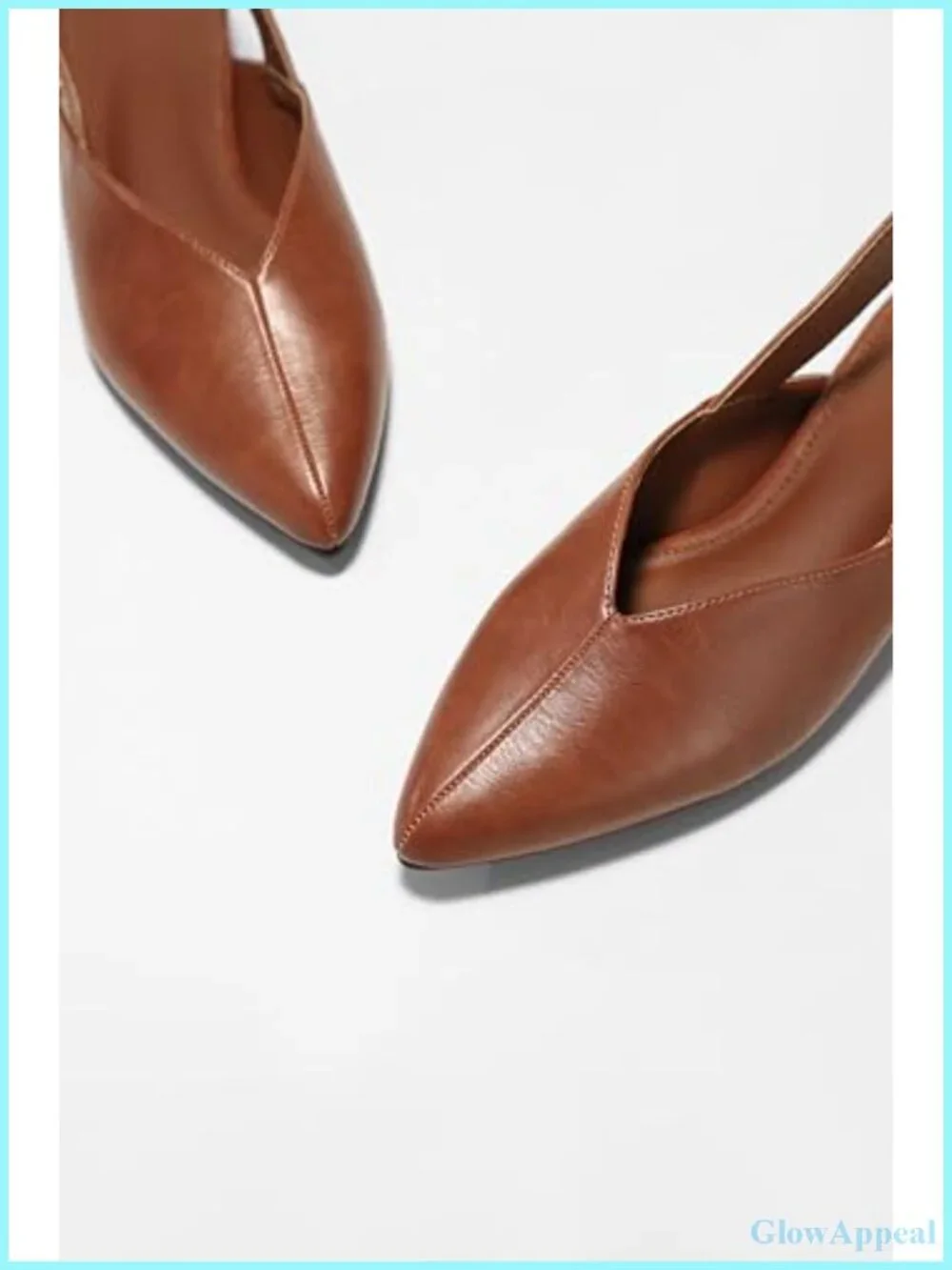 Faux Leather Slingback Flats Mules for Women Slip On